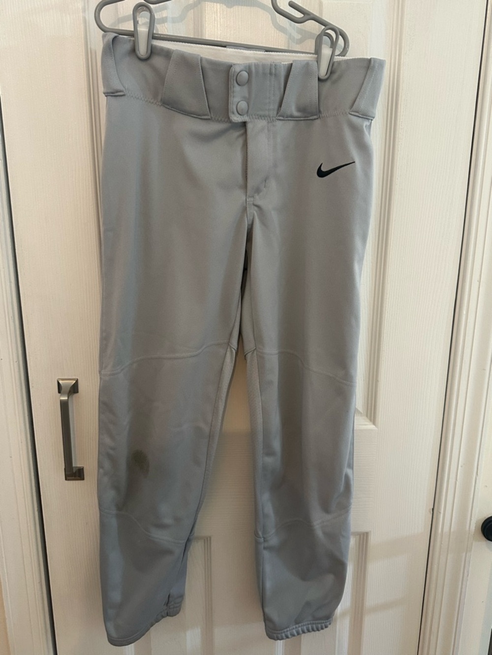 Nike Light Gray Baseball Pants with Black Swoosh Tag